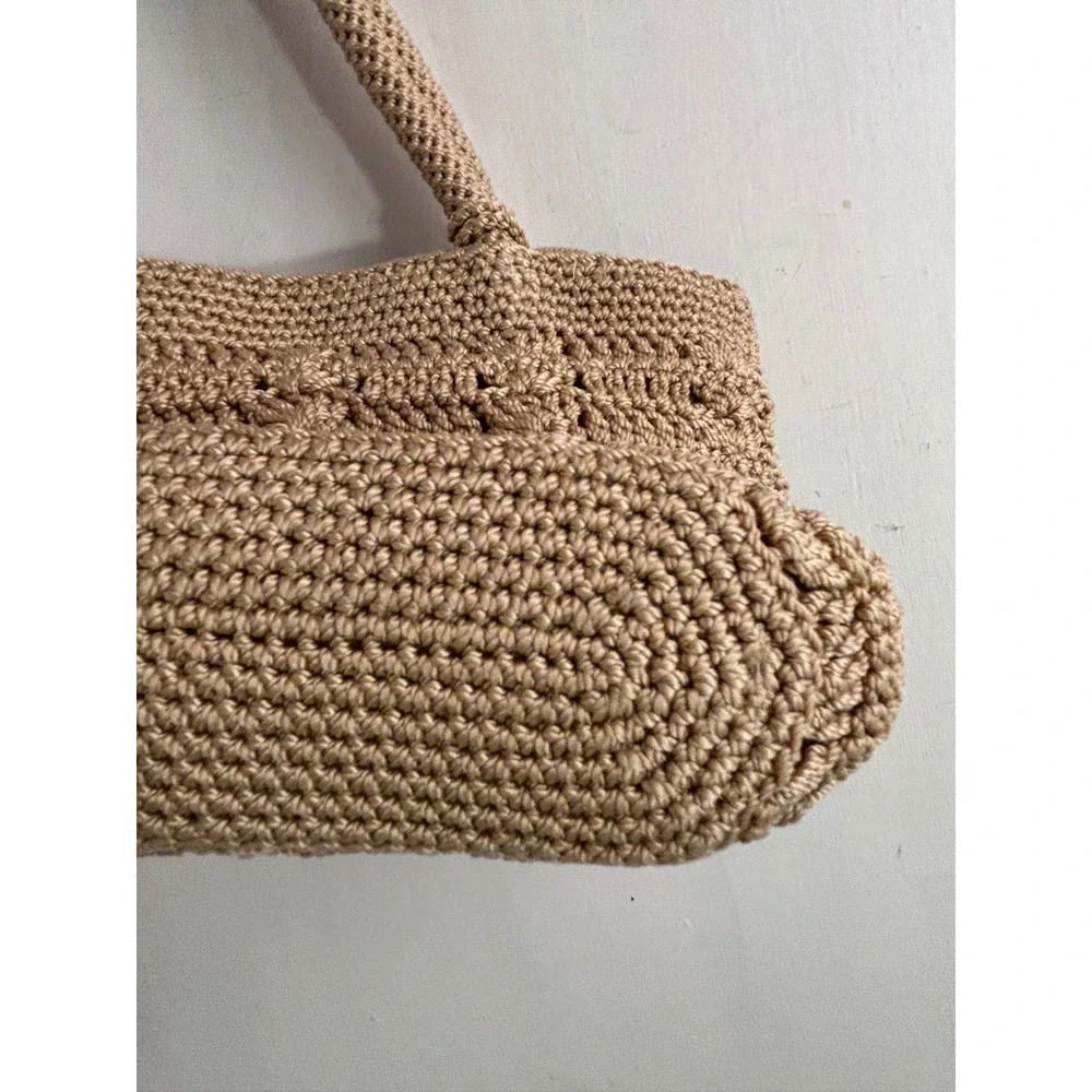 The Sak Crochet Tote Bag Medium Tan Beige Boho Shoulder Bag Women